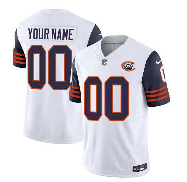 Men%27s Chicago Bears Active Player Custom 2023 F.U.S.E. White Navy Throwback Limited Football Stitched Jerseys->customized nfl jersey->Custom Jersey